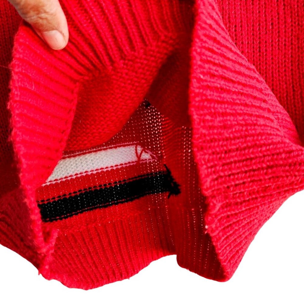 Vintage Scottie Knit Vest 1980s Red Black White Novelty Sweater Campus Casuals - Picture 14 of 16